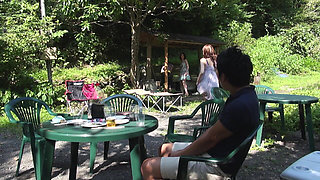 Japanese Foursome - 2 Hot 20yo Hairy Pussy Girls Gangbanged by 2 Studs