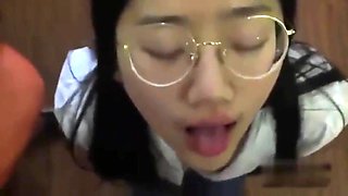 Naive asian chinese facial with glasses