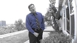 Tanned Asian babe receives a big load dropped on her natural tits