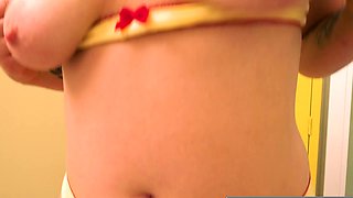 Curly amateur babe with hairy pussy masturbates and squirts