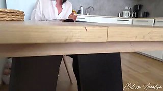 Cheating Stepmom provoke her stepson with no panties