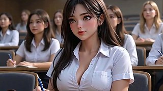 Cute 23 yo University Asian Student Seduces her Professor