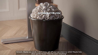 Stepson's Big Cock Fills Stepmom's Ass With Creampie in The Shower (Gameplay)