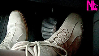 Driving and Pedal Pumping in Suede Soft Flat Boots