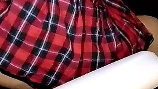 Fucking All the Holes of My Stepsister Dressed as a College Girl - Rubbing Ass, Masturbation, Vaginal & Anal