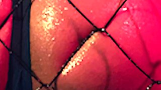 Night Monika Fox In Blue Near The Net