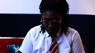 Naughty Student Oshun mocks your small cock!