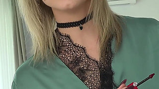 Leather Over-knee Boots & Nylon Legs Tease