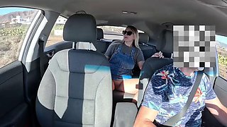 Girl With No Panties Masturbating In The Taxi