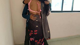 Hot Sexy India Sarika Aunty Wall Standing Romance Blow Job and Very Hard Doggy Anal Style Sex with Her Husband