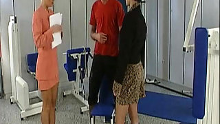 Blonde German Cougar Uses Toys and Gets Shared in Vintage FFM Threesome