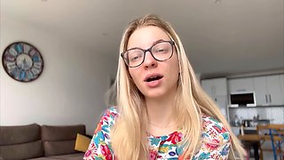 Platinum-blonde, dominant woman, podcast