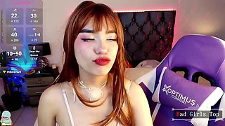 Busty Brunette Webcam Teen Flaunts Petite Frame in Lingerie