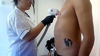 Hot Latina Babyluna939 enjoys a permanent laser hair removal session with a happy ending