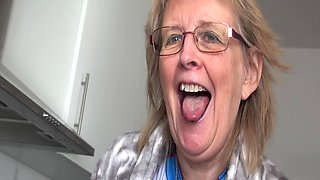 Unbelievable Sexy Granny 63 in the Kitchen