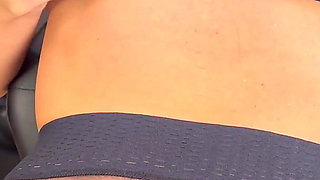 I Want All Your Cum on My Feet in Black Seamless Pantyhose
