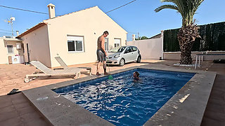 Wild Step Stepsister Dry Humps Me in the Pool