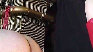 Hot MILF Nelly Kent Stuffing Her Feet and a Big Dildo in Her Slave's Ass