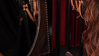 Slave Mila Falls in Love with Leather: Sensual Hood Try on, Smelling & Mirror Worship Session