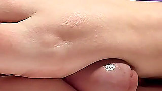 Close up Footjob No Hands Big Cumshot