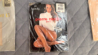 Footjob in Italian Pantyhose