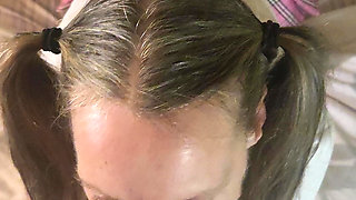 Goode Girl Sucks Hubby's Cock and Balls While Riding a Dildo