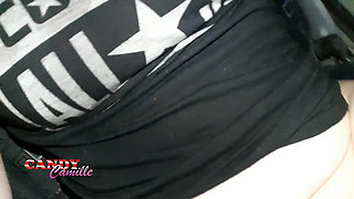 Cute Horny Teen Uses Her Dildo in an Uber Until She Squirts