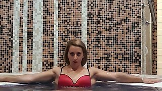 Busty amateur milf masturbates in the shower