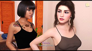 Curvy redhead with big boobs plays PC games and shares erotic tales