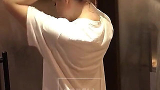 Big Ass Blonde Showing off Under the Shower in My T-shirt