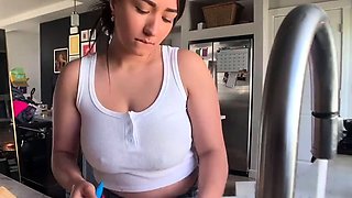 Big-Titted Housegirl's Solo Orgasm On Webcam