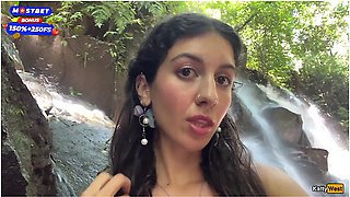 Crazy Cumwalk On Public Waterfall Full Of People Blowjob In Public Toilet