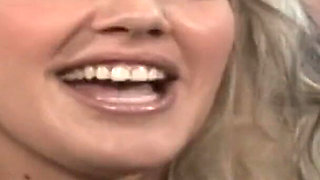 Blonde with big tits getting her pierced pussy destroyed