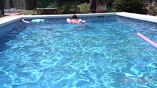 Auntjudys - Busty Redhead MILF Jojo Robinson Goes Skinny Dipping in the Pool