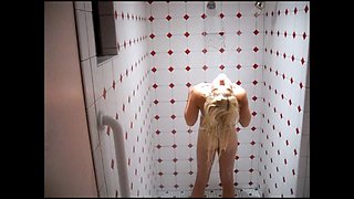 Curly Blonde Teen Records Solo Dildo Masturbation