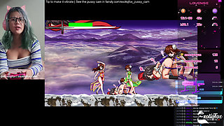 Horny Gamer Girl Plays Hentai Game and Masturbates to Intense Orgasm LIVE