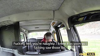 Sexy passenger with silicone tits Jasmine James nailed by driver