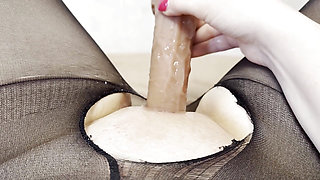 Horny Babe Masturbates Dildo
