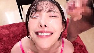 Bukkake dream comes true for cum obsessed Japanese slut