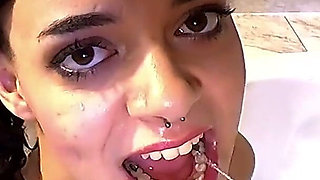 Ggg - Piss Slut Swallows Multiple Loads in the Bathtub