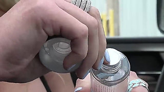 Horny Slut Wife Masturbation Outside Adult Bookstore