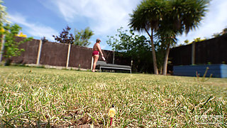 Giantess Goes Sunbathing