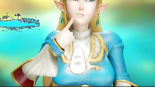 Royal Training - Zelda has made a floating light and is masturbating and fucking herself