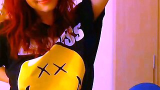 Redhead Amateur Webcam Girl With Big Tits Masturbates