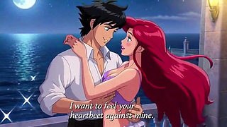 Ariel & Eric moonlit balcony passion - Romantic 3D Anime Love