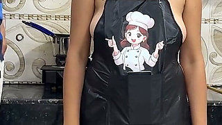 MILF Sara Caught Naked in the Kitchen! Stepson Banged Her Hard! Hindi