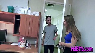 Teenage tarts get nailed and suck cocks for facial cumshot at dorm fest