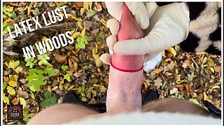 Latex Handjob In Nature - Real Couple Outdoor Energy
