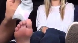 Foot Fetish Fun in the Car with My Amateur Slave