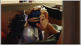 KDA warrior’s eager mouth worships a thick cock in slow, teasing strokes